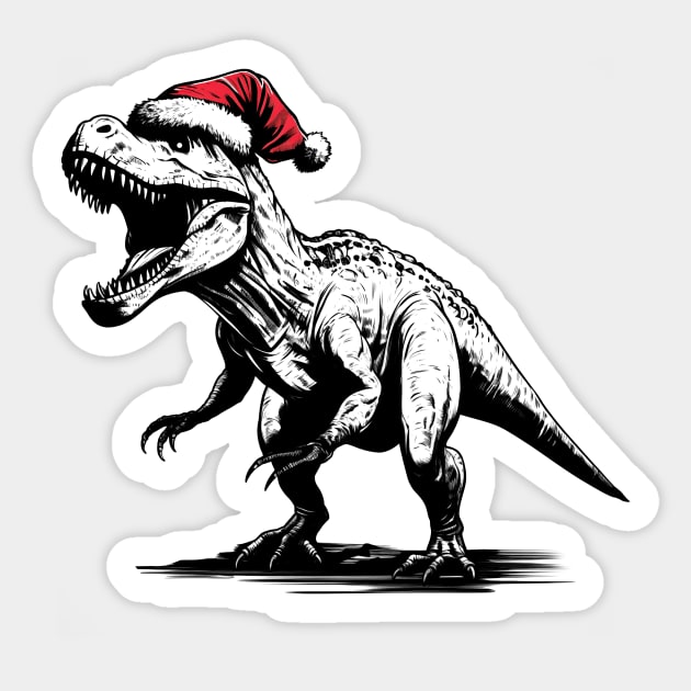 T-Rex Claus | The most dino-mite Santa of all time! Sticker by Malinda